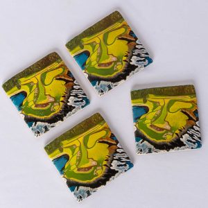 Pebble Beach Marble Stone Coasters - set of 4