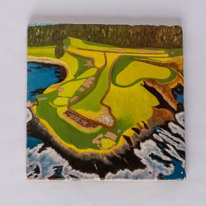 Pebble Beach Marble Stone Coaster - 4" x 4"