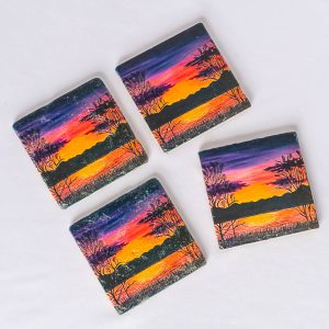 Sunset Marble Stone Coasters - set of 4